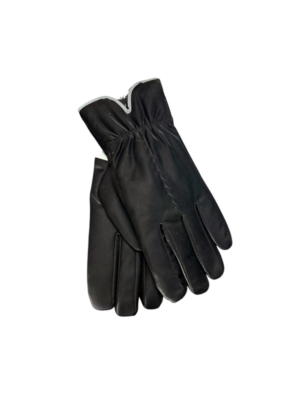Cindy Claire Black Gloves Faux Fur Lining Lined One Size NWT